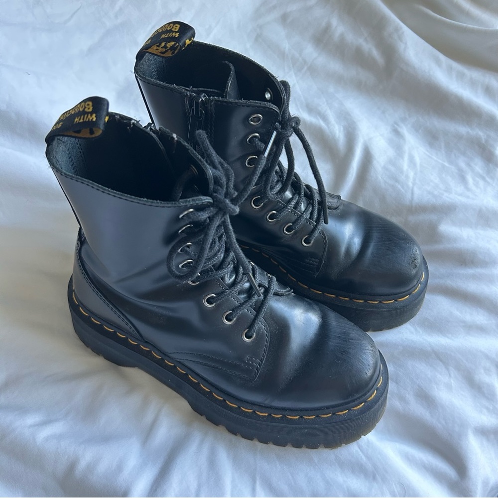 Jaden Doc Marten leather platform combat boots